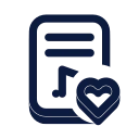 Sheet music heart icon, Slab style