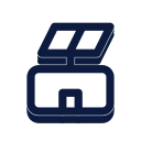 Solar rooftop icon, Slab style