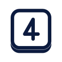 Square number 4 icon, Slab style