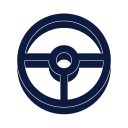 Steering wheel icon, Slab style