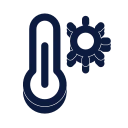 Thermometer sun icon, Slab style