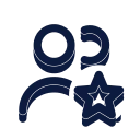 Users star icon, Slab style