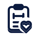 Workout plan heart icon, Slab style