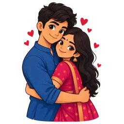 Couple Hug AI sticker