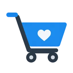 Cart with Heart AI icon