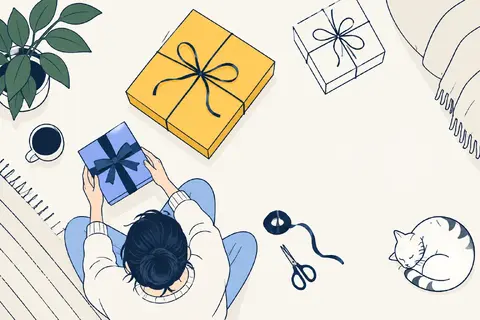 Overhead Gift Arrangement AI illustration