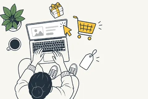 Overhead Shopping Cluster AI illustration