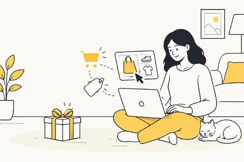 Gift Beside Laptop AI illustration