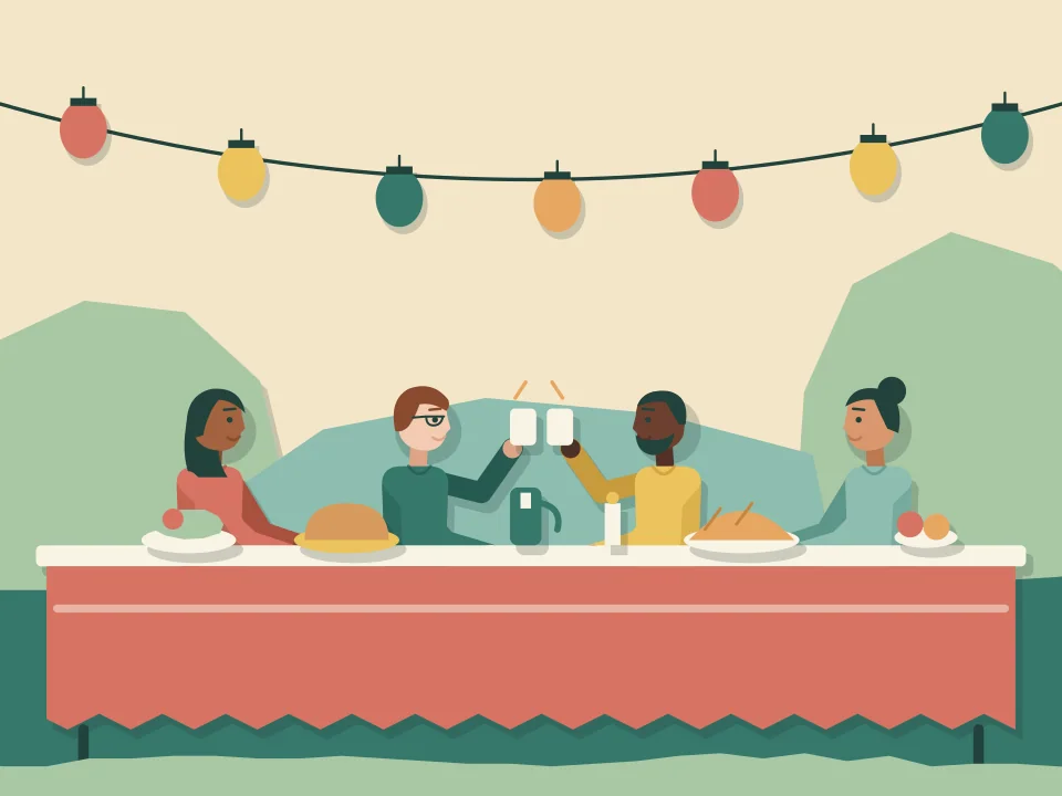 Shared table illustration