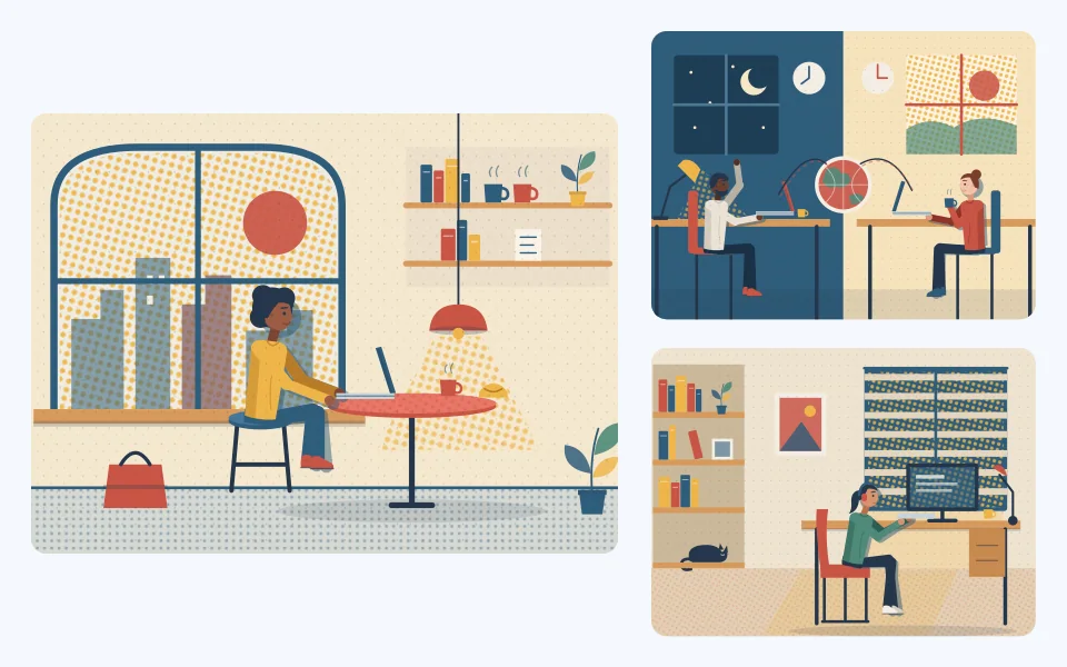 After Hours — risograph illustration previews