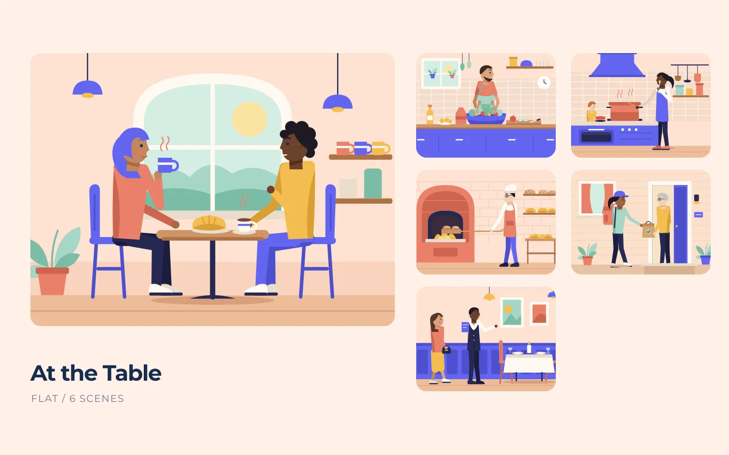 At the Table illustration collection