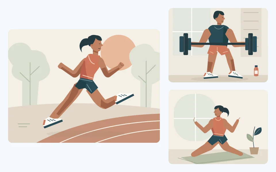 Everyday Motion — editorial illustration previews