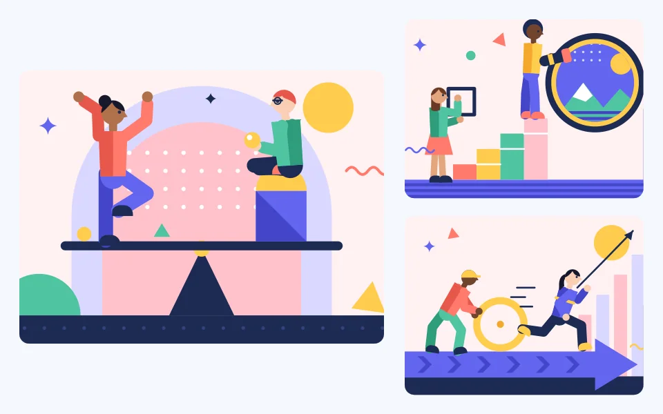 Playful Perspectives — abstract illustration previews