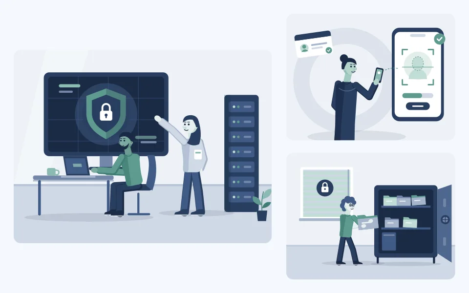 Secure Space — duotone illustration previews