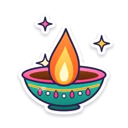 Flickering Diya animated sticker