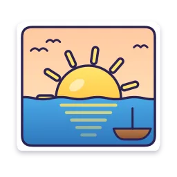 Sunrise over the River sticker