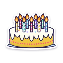 Cake With Many Candles sticker