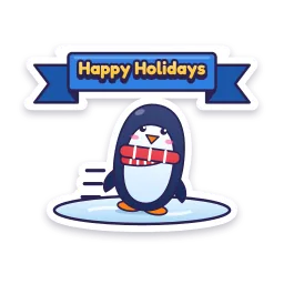 Sliding Penguin sticker