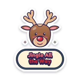 Reindeer with Blinking Nose sticker