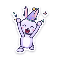 Bunny Celebrating with Confetti sticker