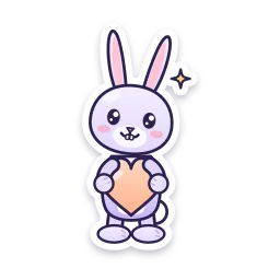 Bunny Holding a Heart sticker