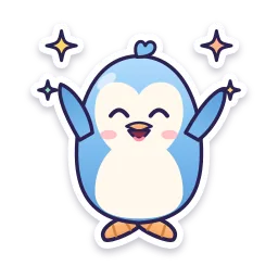 Penguin Cheering with Its Flippers sticker