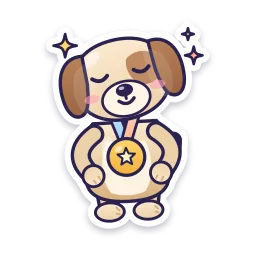Proud Dog Wearing a Medal sticker