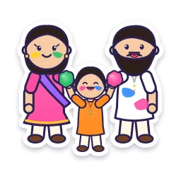 Family Holi sticker