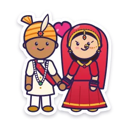 Bride and Groom sticker