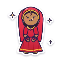 Bride in Red Lehenga sticker