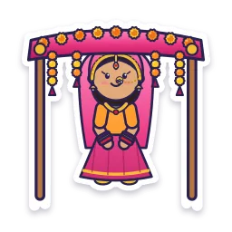 Bride under Phoolon ki Chadar sticker