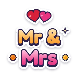 Mr & Mrs sticker