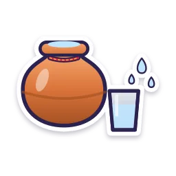 Lota and Glass of Water sticker