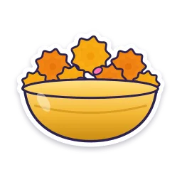 Bowl of Puja Flowers sticker