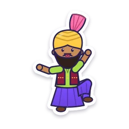 Bhangra Knee Lift sticker