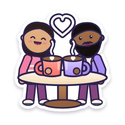 Couple Sharing Coffee sticker