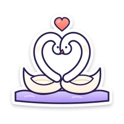 Two Swans Forming a Heart sticker