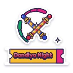 Twirling Dandiya Pair sticker