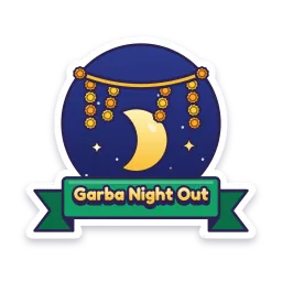 Garba Night Moon sticker