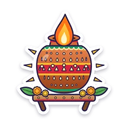 Garba Pot with Light sticker