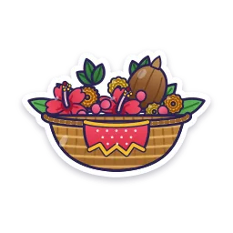 Puja Flowers Basket sticker