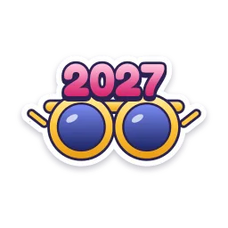 2027 Party Glasses sticker