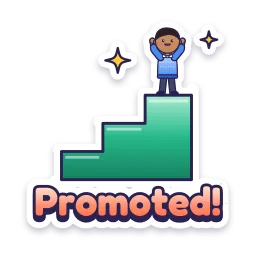 Promoted! sticker