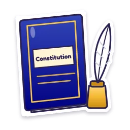 Constitution Book and Quill sticker