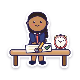 Student Writing Exam sticker