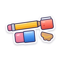 Pencil, Eraser and Sharpener sticker