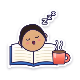 Sleepy Student with Coffee sticker